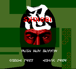 Shinobi title screen for PC Engine